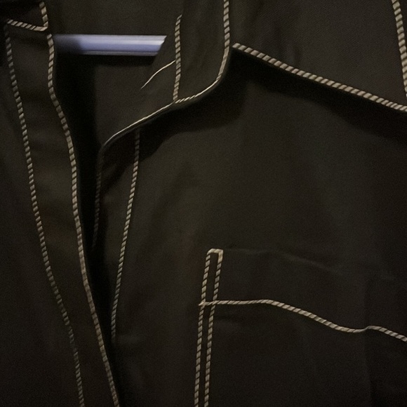 & Other Stories boxy black denim topstitch dress - Picture 6 of 7